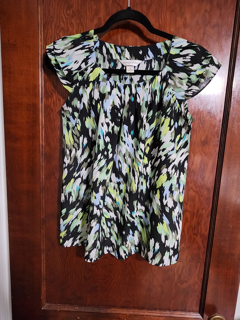 Christopher & Banks Abstract Watercolor Blouse Small